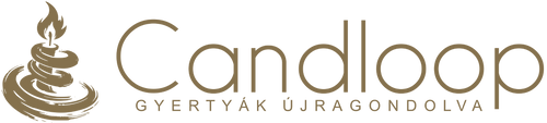 Logo of Candloop with a candle illustration on a white background