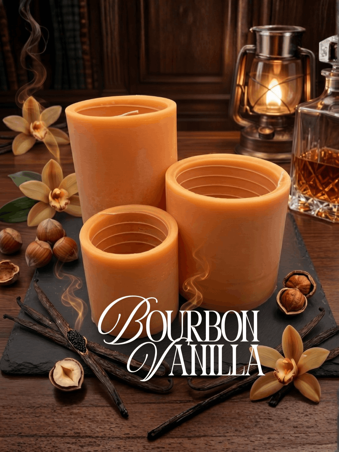 Bourbon Vanilla prémium vanília-mogyoró spirálgyertya – Candloop